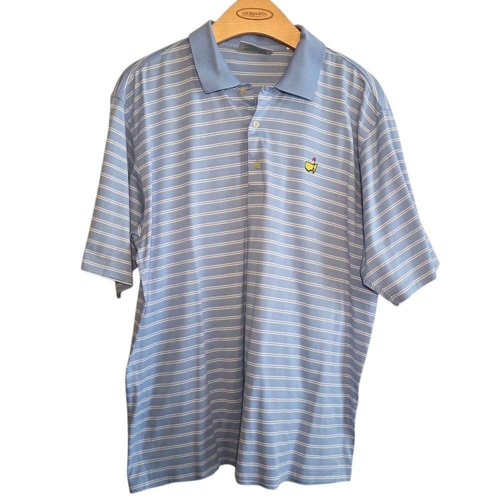 Masters Augusta National Golf Shop Men's Striped Polo Shirt Sz L